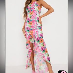 PLT halter maxi floral dress size 4